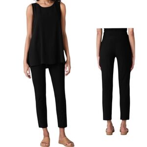 Eileen Fisher System Washable Stretch Crepe Straight Leg Pants Sz SP